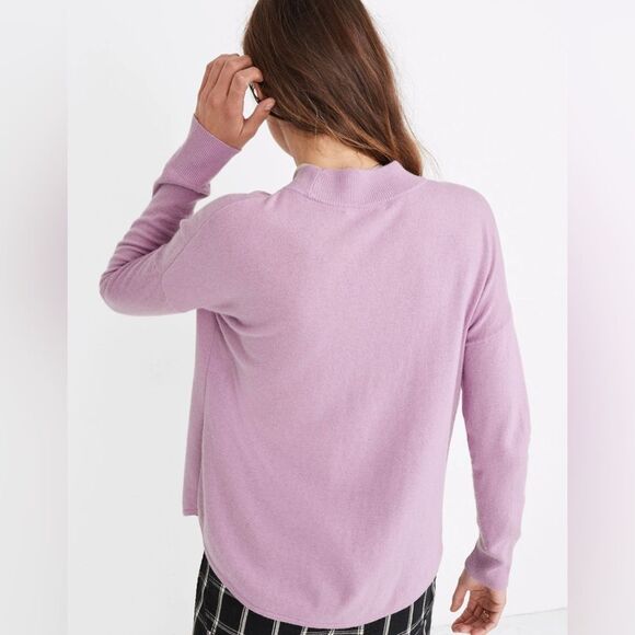 Madewell Ashbury Mockneck Wool/Alpaca Blend Sweater in Vibrant Lilac size Small - Picture 14 of 15